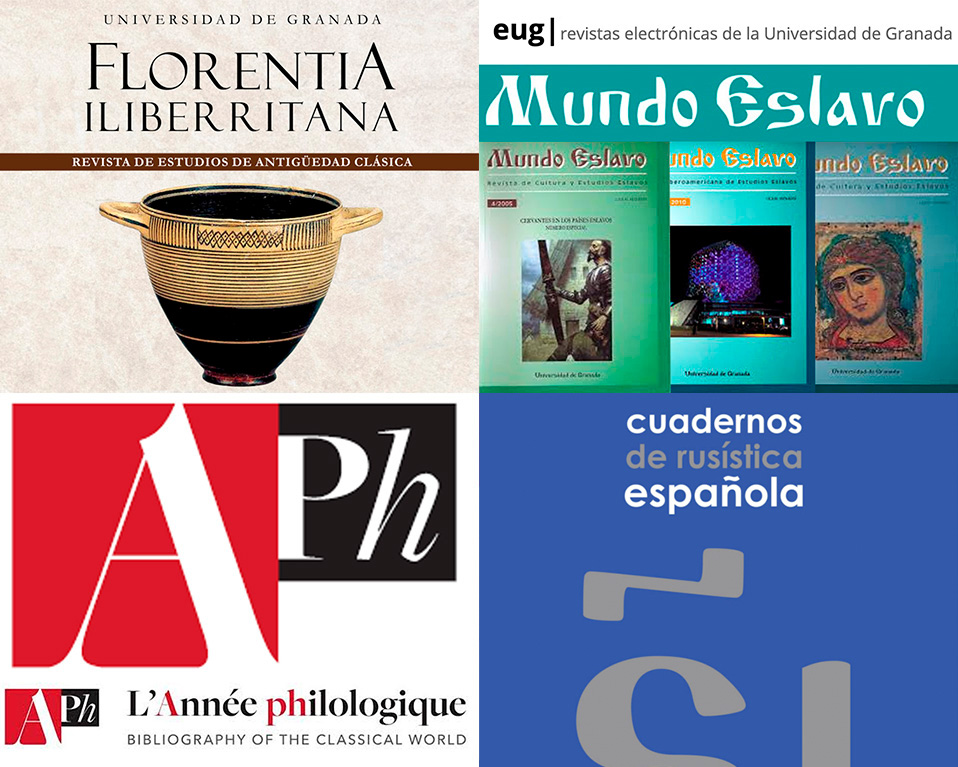Composición con las portadas de las 4 revistas con publicaciones periódicas del Departamento