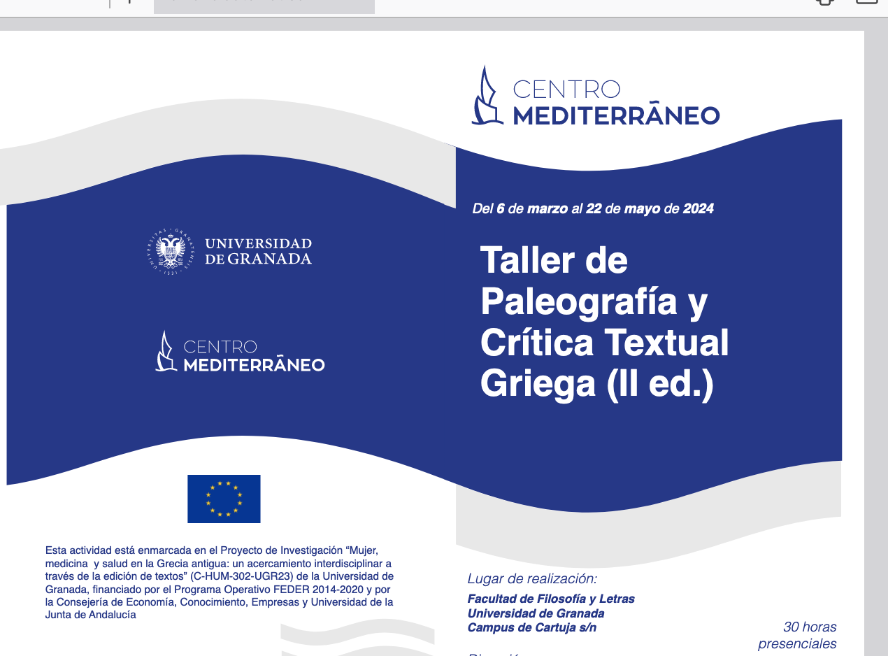 Taller de Paleografía y Crítica Textual Griega (2ª ed.)
